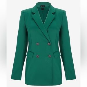 Express Super Soft Double Knit Double Breasted Blazer